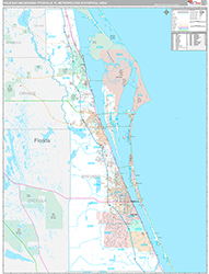 Palm Bay-Melbourne-Titusville Metro Area Wall Map Premium Style 2026